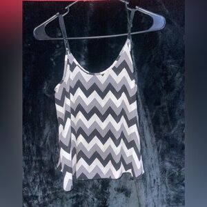 Wet Seal Black and White Chevron Camisole